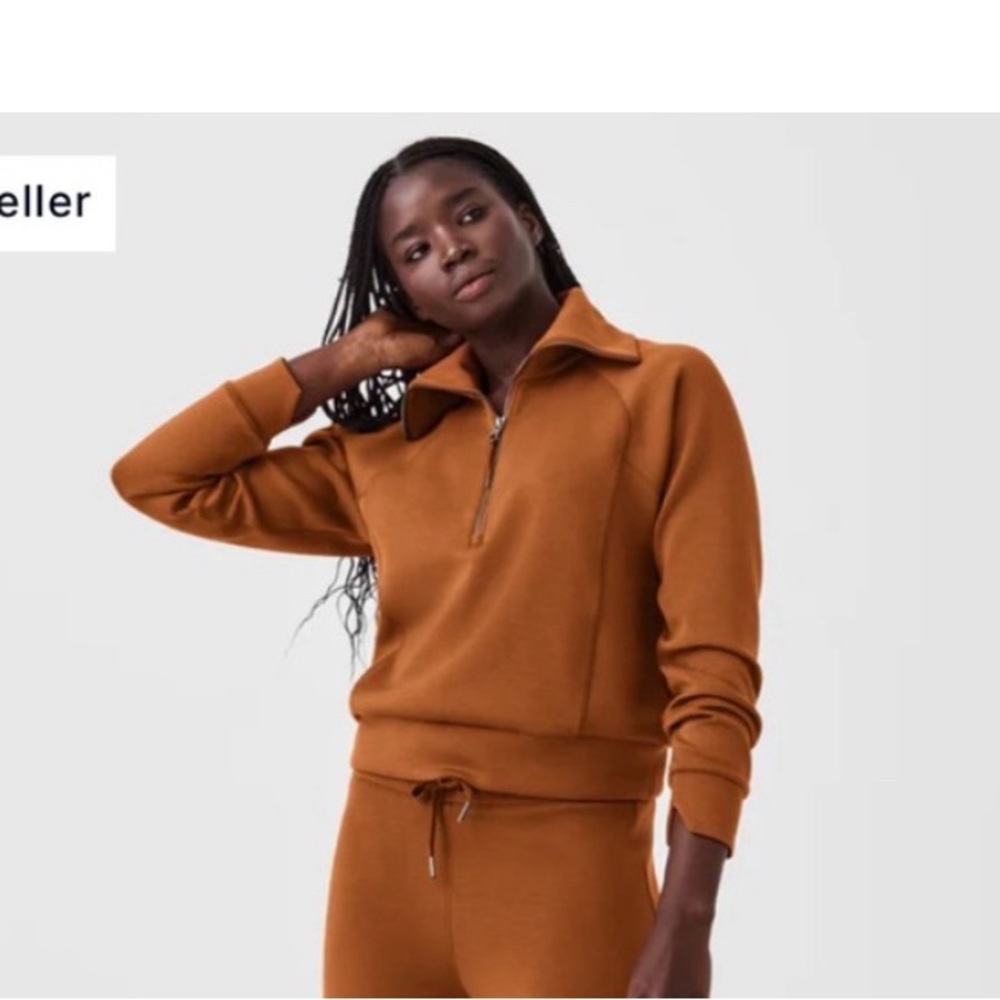 Spanx air essential 3/4 zip size medium in butterscotch. So soft and comfy